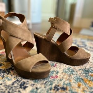Tan wedge sandals